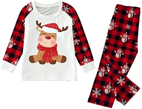 XBKPLO Божиќни џеми за семејство, семејни пижами за спиење за спиење Божиќни облеки за двојки подароци за него и нејзиниот родител-Ц