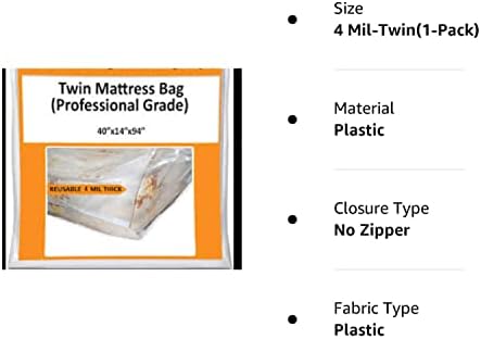 Капак за торба со двојни Душеци За Движење Или Складирање - 4 Мил Тешка Пластична Фолија Заштитник За Повеќекратна Употреба