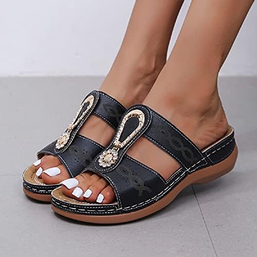 Kingtowag дебели солани чевли на отворено сандали за дишење слободно време женски модни женски сандали жени лизгаат сандали