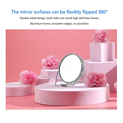 Огледало за шминка На работната површина, Мало Двострано Рачно Огледало ЗА Суета HD Огледало За Суета Преклопливо Козметичко Огледало За Ротација Од 360 Степени Со Д?