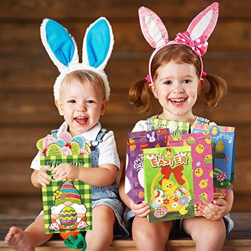 Февруари Велигденски Торби За Подароци, 40 Пакети Велигденски Бонбони Третирајте Ги Добрите Чанти Слатко Зајаче Јајце Велигденски Кеси За Задоволства