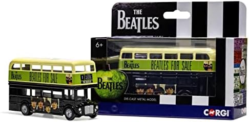 Corgi Diecast The Beatles за продажба во Лондон Двоен Декер автобус 1:64 Дисплеј модел CC82344, црна, зелена и тен