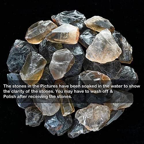 Заикус Смоки кварц сурови камења 1.000+ карати груби скапоцени камења за правење накит, рефус на мавта, полирање, кабинирање, лапидар,