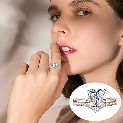2023 Нов накит со големина на свадба 511 -жени прстен злато злато срцеви прстени бели прстени од рингс смола со големина 5