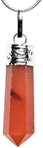 Zenergy Gems наплаќаа природен хималајски скапоцен камен кристал совршен приврзок + 20 сребрен ланец + срцево полнење на селенит [вклучено]