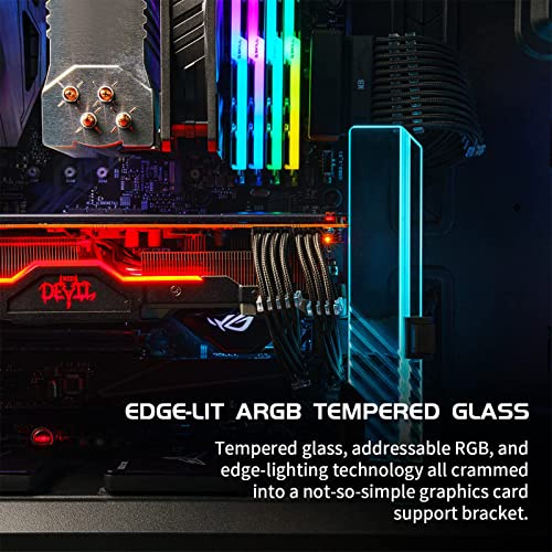CoolerMaste R GPU за поддршка на графичкиот графички GPU Argb 3-пински, стакло со калено стакло, про transparentирен универзален графички