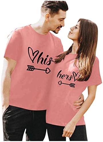 Mawенски маици за мажи во Уфоко за двојки што одговараат на Денот на в Valentубените кратки ракави, печатено за вашиот lубовник