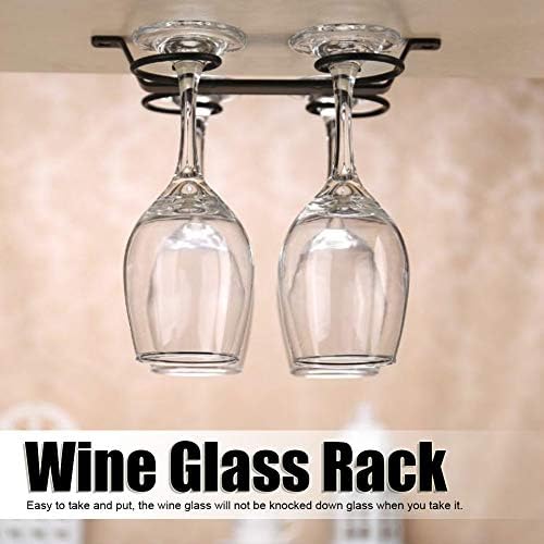 Хангар за стакло од вино Famkit, стаклена решетка со 4 куки решетката на Stemware под држачот на стаклото за кујна за декор во кујната