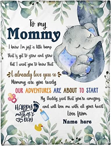 Персонализиран слон мама и бебе ќебето здраво мама тато баба ми кажа среќен ден на мајките на мајките, што очекуваше првиот нов татко да биде од подароци за испакна?