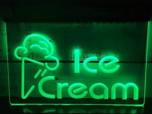 DVTEL Сладолед Неонски Знак Led Моделирање Светло Прозрачни Букви Табла Акрилни Панел Неонски Декоративни Светлина, 60x40cm