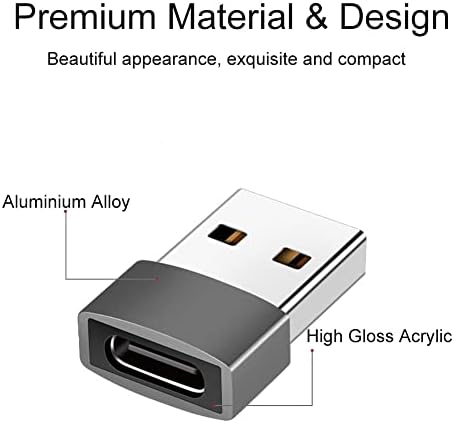 Xiayriky USB до USB C адаптер, тип А на USBC машки до женски кабел за напојување на кабел за полнење, пренесување на податоци- лаптоп/компјутер,