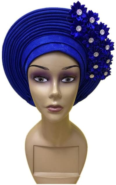 Најновата африканска турбанска капа со цвет на врвот на главата на Нигерија, Кап, нигерискиот авто геле веќе продаде 1 парчиња/пакет