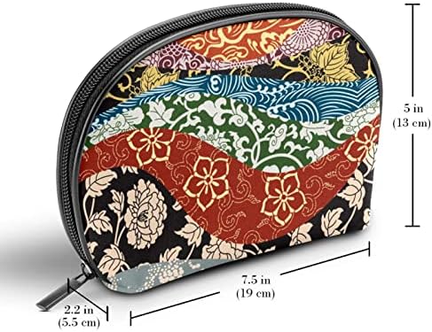 Мала торба за шминка, патент торбичка за козметички организатор за жени и девојчиња, крпеница цвет гроздобер јапонска уметност