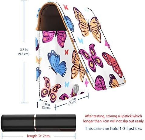 Пеперутки Шарени Печати Мини Шминка Чанта Држач За Кармин Торба За Чување Усна Мелем Торбичка За Усни За Жени Девојки