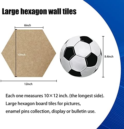 5 парчиња почувствуваа хексагон wallидни плочки, билтени, пински табли со 40 пинови за притискање големи 10 × 12 Меморанд за белешка