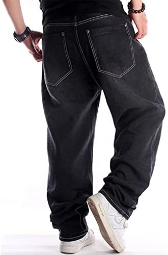 Опуштено опуштено класично фармерки на мажите - лабава мода со удобност обичен хип хоп тексас панталони