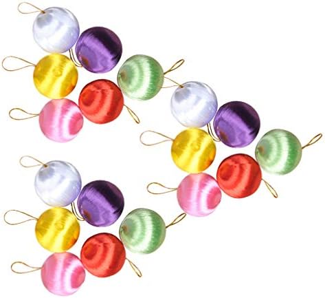Среќнајами 30 парчиња Божиќни сатенски топки Божиќни топка украси новогодишна елка што висат топка Божиќ виси завиткана топка
