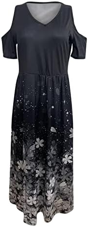 Fragarn Party фустани, женски мода ново лето топло цветно позиционирање печатено фустан со краток ракав за кратки ракави