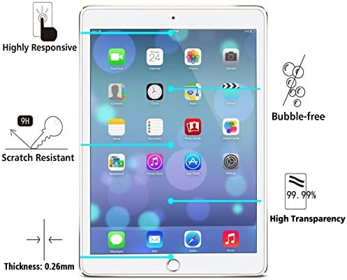 Тантек [3 -пакет со каленски стаклен екран заштитник за iPad 9.7 / ipad Pro 9.7 / iPad Air 2 / iPad Air - Компатибилен за Apple Pencil / 2.5d