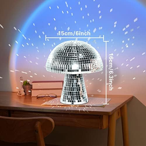 Мешула диско топка, сребрена огледало сјајно диско топка, рефлексивни диско топки светла за забава, соба, декор на маса, уметнички