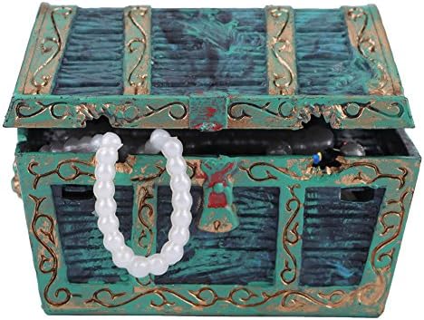 Декорации за аквариум, вештачко украсно богатство кутија за накит за украси за риба Аквариум пејзаж декорација