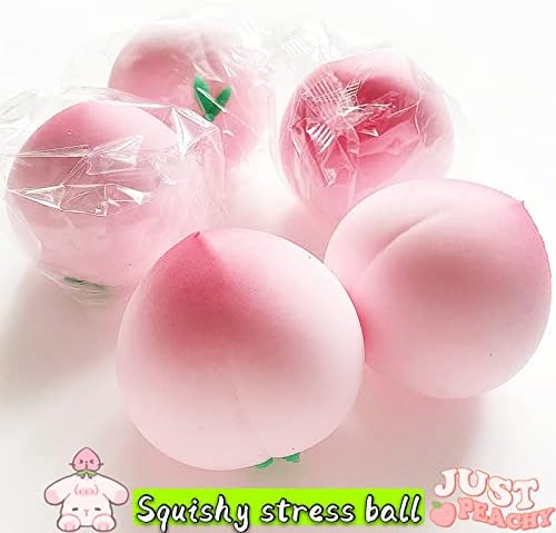 Kawaite Squishy Stress Stress Balls Peach Screeze Ball 1 пакет, забавно тесто топка сензорни играчки Стрес топка за деца ＆ возрасни,