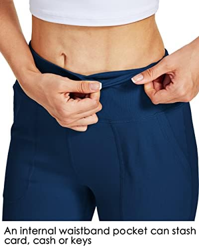 Вилит женски 10 “долги памучни јога со долга шорцеви од шорцеви со џебови со џебови