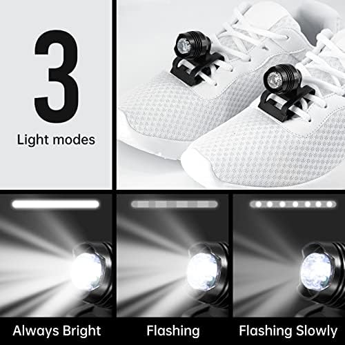 Yontune 2x фарови за крокови/патики, LED светла за чевли за ноќно безбедносно светло за чевли за ноќни тркачи смешни подароци