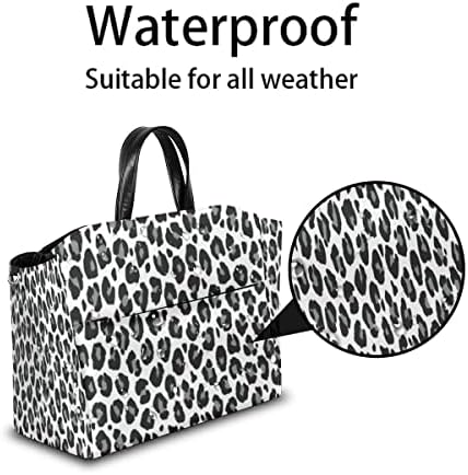 Торба за торба за пелени со леопард печатење со Ремени За Колички, Сиво Животинско Печатење Голема Торба За Пелени За Патување Торба