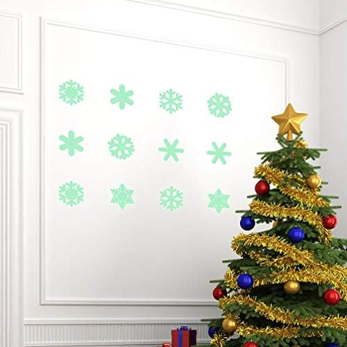 Nuobesty Nativivity Decor Decor Christmas Snowflake Wall Wallид налепница блескава во ноќните налепници светлечки снегулка се прилепува