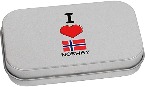 Azeeda 80mm „Јас ја сакам Норвешка“ метална кутија за чување на калај/складирање