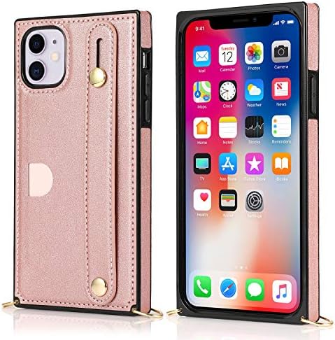 Chihuwey iPhone 11 Crossbody Cross Wallet Case со држач за кредитна картичка, заштитен случај на покритие за cickstand за iPhone 11 6,1