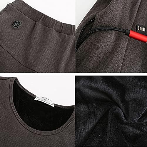 CYZPF загреана долна облека термички сет 9 области загревање на USB-полнење зимска топла маица и панталони Облека за машки и жени