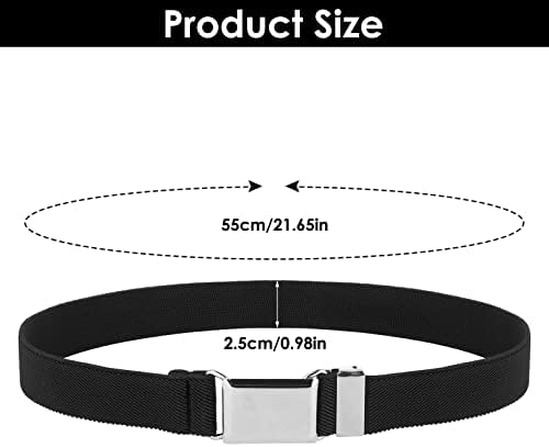 Чајаха 2 Пакет Деца Појас За Мали Деца Еластични Појаси За Истегнување Прилагодлив Униформен Појас со Сребрена Квадратна Тока
