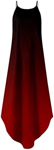 Дами обичен долг фустан со тркалезен врат, лабава поделена градиентска печатена прашка фустан