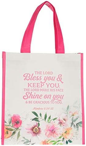 Кристијан уметнички подароци за еднократно торбичка за шопинг | Loveубов милоста праска цветна миках 6: 8 Библиски стих | Инспиративна