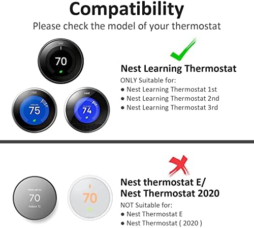 Nest Thermostat Wallидна плоча компатибилна со Google Nest Learning Thermostat 1/2 -та/3 -та генерација, комплет за тримета