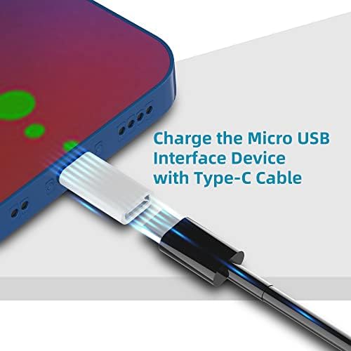 USB C до микро USB адаптер, 2-пакет тип Ц женски до микро USB машки конвертор за поддршка на конекторот и синхронизација на
