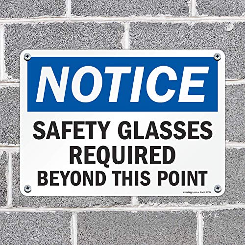 SmartSign Известување - Безбедносни очила потребни над оваа точка знак | 10 x 14 алуминиум