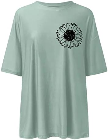 Плус блуза со големина, смешно печатење со букви o врат Краток ракав мода туника врвови кошули за жени секси случајно