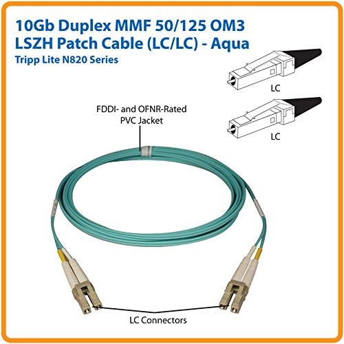 Tripp Lite 10 GB Duplex Multimode 50/125 OM3 LSZH кабел за лепенка, - Аква, 30м