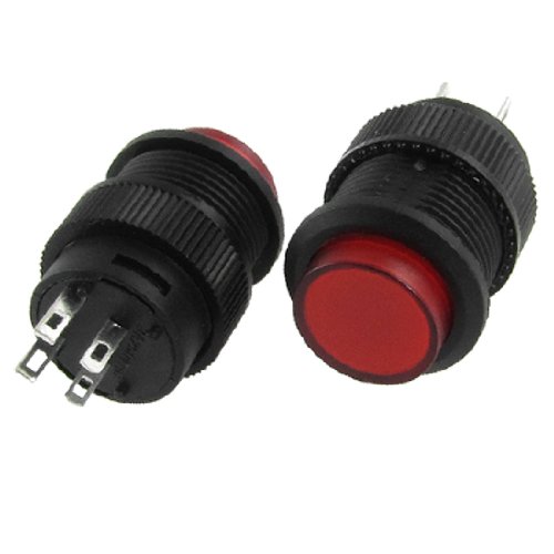 UXCELL A11123000UX0391 5 x 4 пински црвено LED светло СПСТ Не се исклучува тркалезно прекинувач за копче за самостојно заклучување,