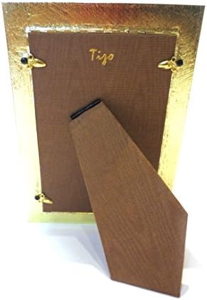 Tizo 4 x 6 Елегантна рамка за злато и кафеава емајл, направена во Италија
