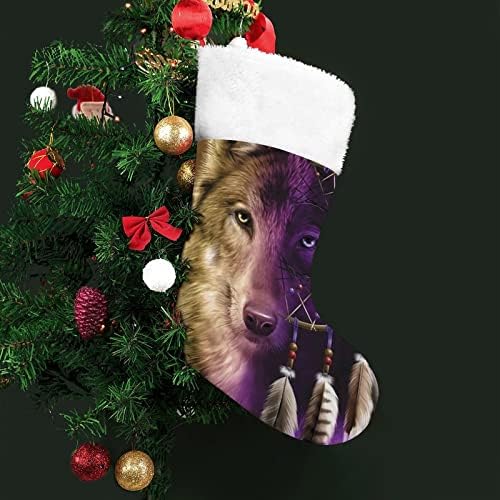 Волк Dreamcatcher персонализирано Божиќно порибување дома Божиќно дрво камин виси украси