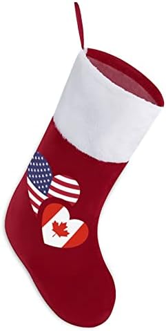 Канада американско знаме Божиќно порибување Божиќни чорапи, торбичка куќа семејство Божиќ декор