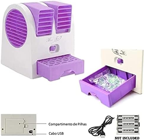 Shivoham Laddu Gopal Dual Bladestive Mini Air Clater | Мини ладилник за вентилатори | Преносен ладилник на вентилаторот напојуван од USB и батерија