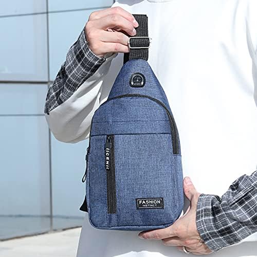 Торба за сад за прашка, водоотпорна торба за ранец со прашка со порта за полнење со USB, повеќенаменско патување на градите на градите