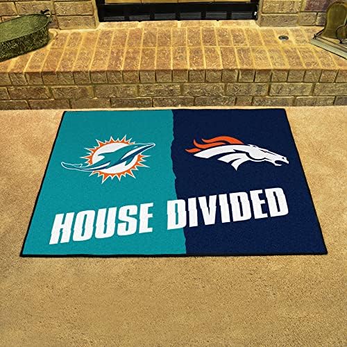 FanMats 19673 NFL Dolphins / Broncos House Поделен килим