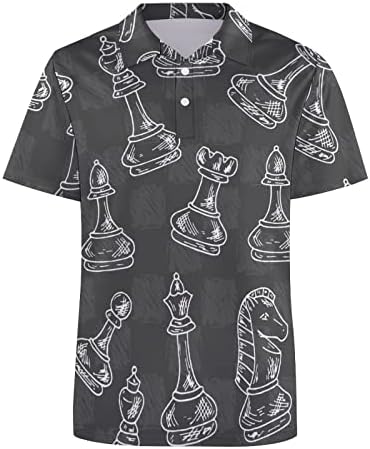 Шаховско парче шаховско парче шаховска табла за машки голф-маица со кратки ракави маички со лекови на тенис врвови