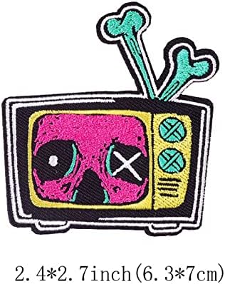 2 парчиња симпатични ТВ -лепенки Декоративни закрпи железо на закрпи за облека извезена шива на цртан филм ТВ филм за детски јакни кошули ранци за декорација на DIY